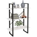 vidaXL Knižnica s 3 policami biela 80x30x105 cm masívna borovica