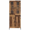 vidaXL Highboard Staré drevo 69,5 x 34 x 180 cm Kompozitné drevo