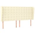 vidaXL Čelo postele so záhybmi krémové 203x23x118/128 cm umelá koža