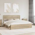 vidaXL Rám postele Sonoma 200 x 200 cm Masívne borovicové drevo