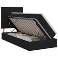 vidaXL Postel s úložným prostorem a matrací Čierna 100 x 200 cm látka