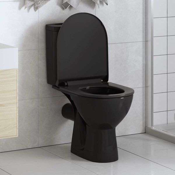 vidaXL WC sedadlo, pomalé sklápanie, rýchloupínacie, čierne
