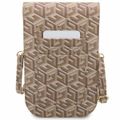Taška na telefón Guess GUWBHGCFSEW hnedá Wallet GCube Stripe