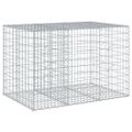 vidaXL Gabiónový kôš s krytom 150x100x100 cm pozinkované železo
