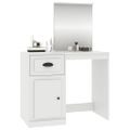 vidaXL Toaletný stolík so zrkadlom biely 90x50x132,5 cm drevo