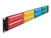 Patch panel 19" 48 portov Cat.5e 2U farebný