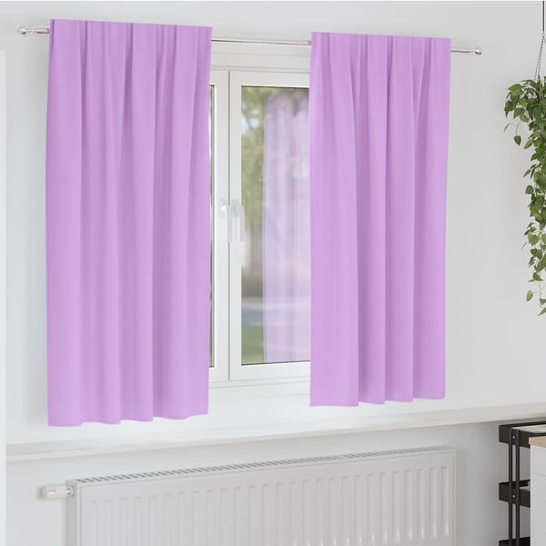 vidaXL Záclony na zatemnenie s krúžkami 2 pcs Fialová 175 x 140 cm