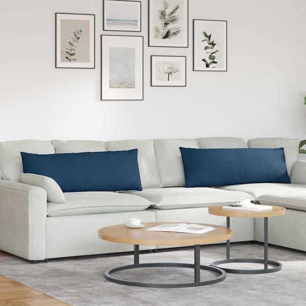 vidaXL Vankúše na pohovku 2 pcs Modrá 120 x 40 cm látka