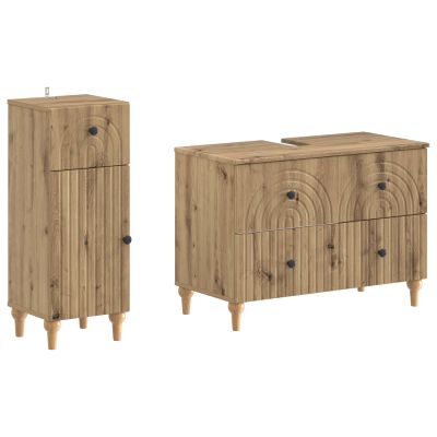 vidaXL Súprava kúpeľňových skríň v 2 kusoch ALKMAAR Dub artisan