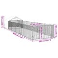 vidaXL Vonkajšia búda pre psov s výbehom, 8x2x1,5 m, pozinkovaná oceľ