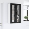 vidaXL Nástenný sklenený kabinet LUCCA Čierna 60 x 31 x 100 cm