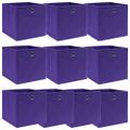 vidaXL Úložné boxy 10 ks, fialové 32x32x32 cm, látka