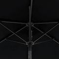 vidaXL Záhradný slnečník s LED a oceľovou tyčou čierny 225x225x212 cm