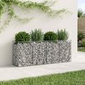 vidaXL Gabiónová vyvýšená posteľ 2 ks 200 x 50 x 80 cm Strieborná