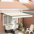 vidaXL Rám markízy Krémová 350 x 250 cm Polyester s PU povrchom