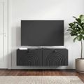 vidaXL Nástenná TV skrinka Čierna 98 x 31 x 30 cm Kompozitné drevo
