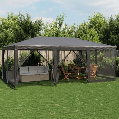 vidaXL Párty stan s 10 sieťkovanými bočnými stenami antracit 6x4m HDPE