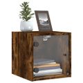 vidaXL Nočné skrinky so sklenenými dverami 2 ks dymový dub 35x37x35 cm