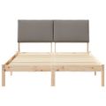 vidaXL Rám postele Hnedá a taupe 150 x 200 cm Borovicový masív