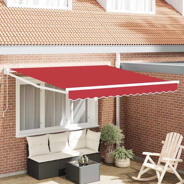 vidaXL Sklopná markíza Červená 300 x 250 cm 100% polyester a hliník