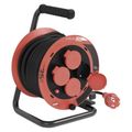 Predlžovací kábel EMOS P084256 na bubne 25 m / 4 zásuvky / guma / 230 V / 1,0 mm2 / IP44