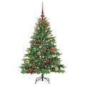 vidaXL Umelý vianočný stromček s 150 LED-i Zelená 120 cm PE a PVC