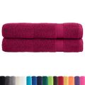 vidaXL Prémiové uteráky do sauny SOLUND 2ks bordové 80x200 cm 600 g/m2