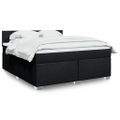vidaXL Posteľný rám boxspring s matracom čierny 180x200 cm látka