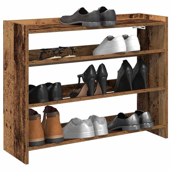 vidaXL Regál na topánky staré drevo 80x25x62 cm spracované drevo