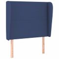 vidaXL Čelo postele so záhybmi modré 83x23x118/128 cm látka