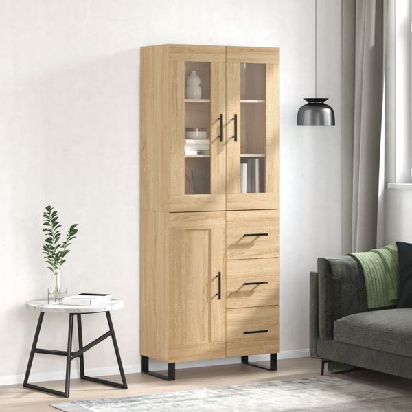 vidaXL Vysoká skrinka dub sonoma 69,5x34x180 cm spracované drevo