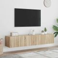 vidaXL TV nástenné skrinky s LED svetlami 2 ks dub sonoma 80x35x31 cm