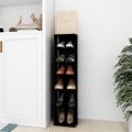 vidaXL Botník čierny 27,5x27x102 cm spracované drevo