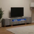 vidaXL 3-dielny LED TV stolík Sivý Sonoma Kompozitné drevo