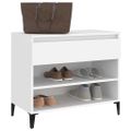 vidaXL Botník biely 70x36x60 cm spracované drevo