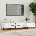 vidaXL TV skrinka lesklá biela 150x34,5x30 cm spracované drevo