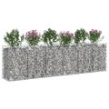 vidaXL Gabiónová vyvýšená posteľ 2 ks 300 x 50 x 80 cm Strieborná