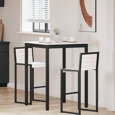 vidaXL Barový stôl Biela 80 x 80 x 105 cm Masívne borovicové drevo