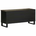 vidaXL TV skrinka, čierna 100x33x46 cm, mangový masív