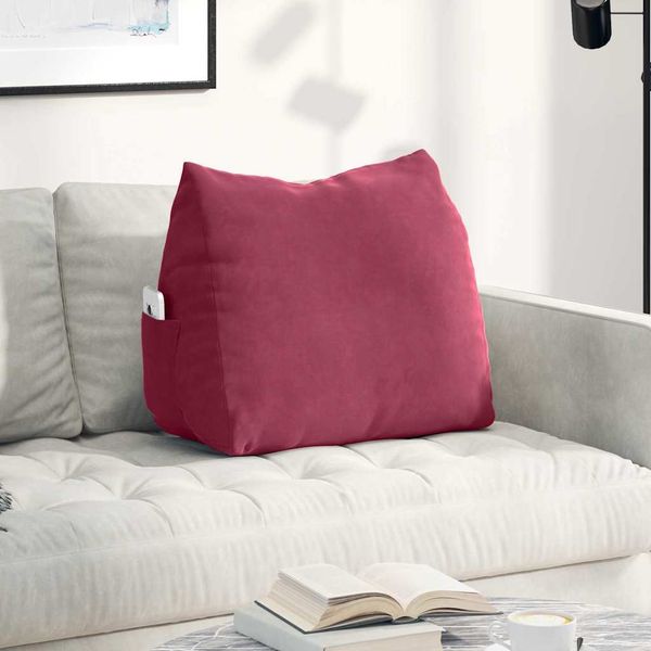 vidaXL Poduška na chrbát Víno červené 60 x 20 x 50 cm