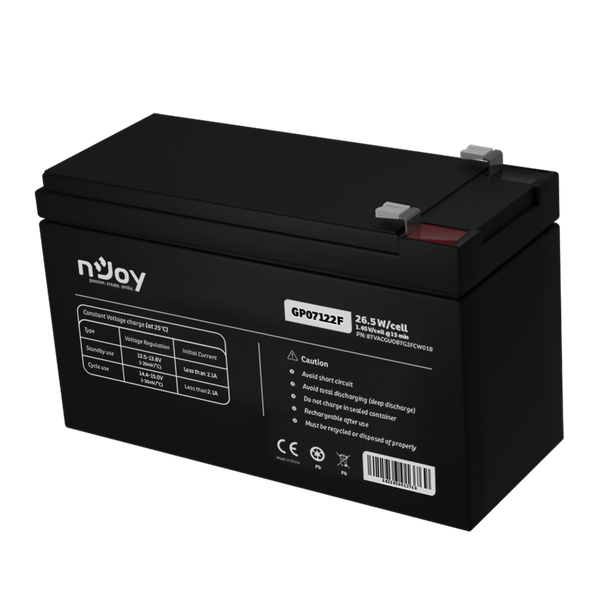 nJoy - batéria GP07122F 12V/7Ah, F2 (T2) Faston 250