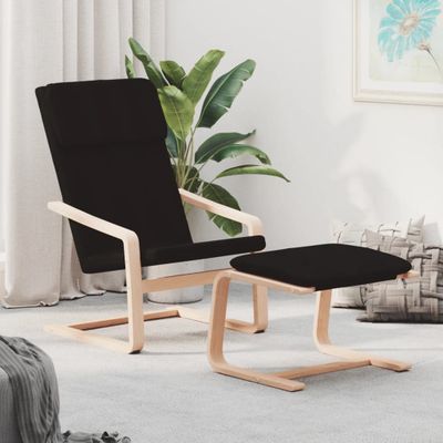 vidaXL Relaxačné kreslo s podnožkou čierne látka