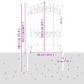 vidaXL Plotová brána s hrotmi EMMEN 170 x 100 cm Sivá Zamykateľné