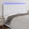 VidaXL Čelo postele biele 160x5x118/128 cm umelá koža