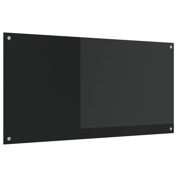 vidaXL Kuchynský obklad Čierna 120 x 60 cm tvrdené sklo