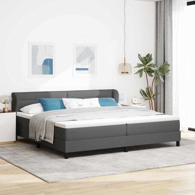 vidaXL Posteľ s pružinovým rámom Tmavo šedá 200 x 200 cm látka