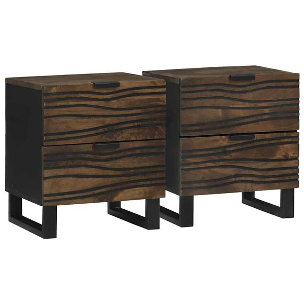vidaXL Nočný stolík 2 pcs Orech 40 x 33 x 46 cm Kompozitné drevo