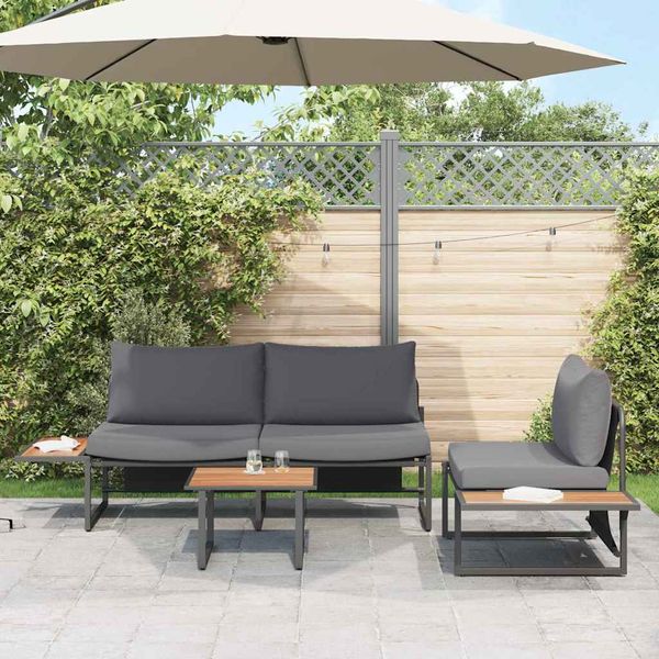 vidaXL Záhradný jedálenský set 3 pcs Antracit Oceľ