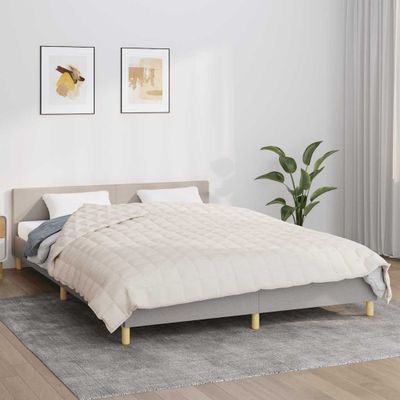 vidaXL Záťažová prikrývka bledokrémová 200x200 cm 13 kg látka
