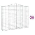 vidaXL Oblúkové gabiónové koše 8ks 200x30x160/180cm pozinkované železo